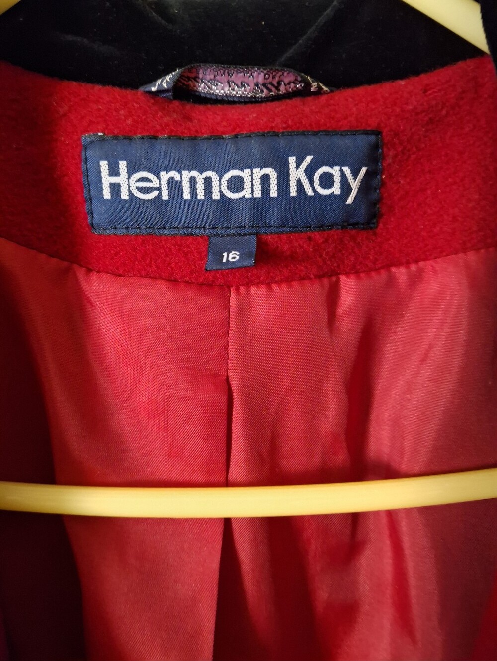 Herman Kay Vintage Red Wool Coat